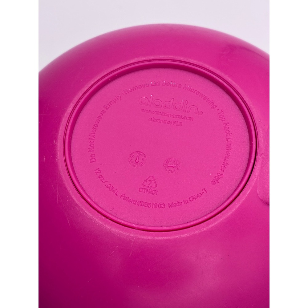 Aladdin Pink Soup Mug Bowl With Lid Portable Microwave Safe 12 oz - Picture 2 of 5